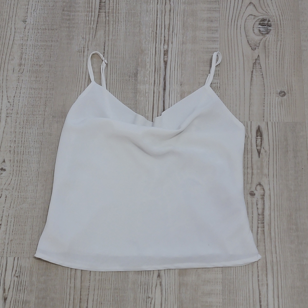 Milk & Honey White Cowl Neck Camisole Top Small Minimalist Capsule Old Money
